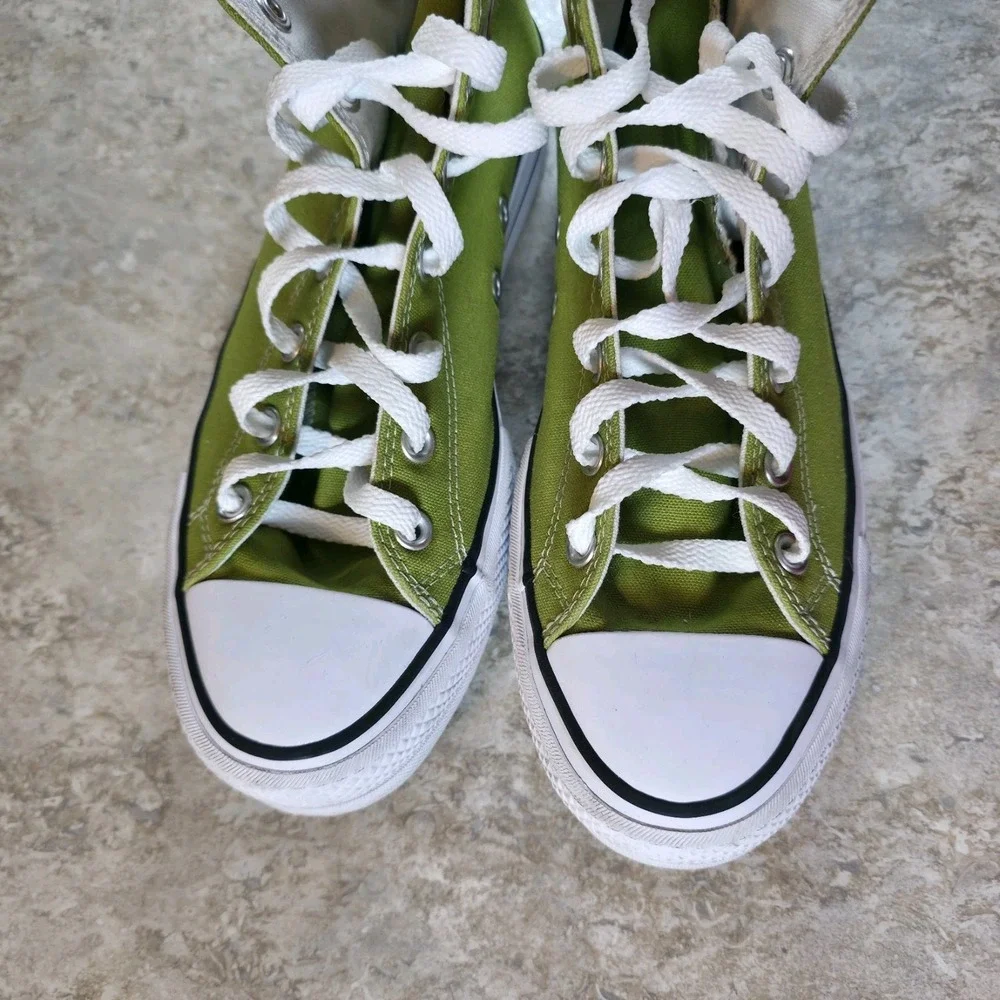 Converse Chuck Taylor All Star Platform Shoes Mens 7 / Womens 9 Lime Red Heart